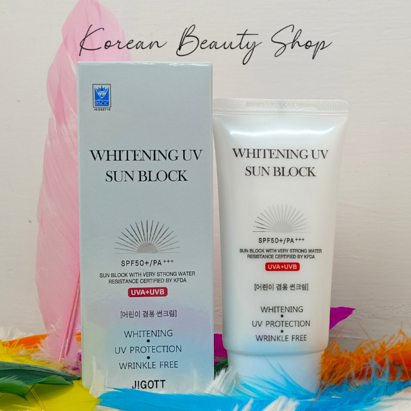 Mart Space - 2026-05-07T203216.822 Jigott Whitening UV Sun Block SPF 50 Plus PA 70ml - Image 1