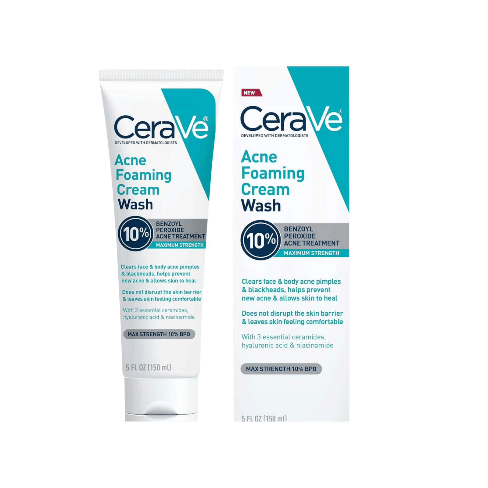 Mart Space - 2026-05-11T192213.153 Cerave 10% Benzoyl Peroxide Acne Foaming Cream Wash 150ml - Image 1