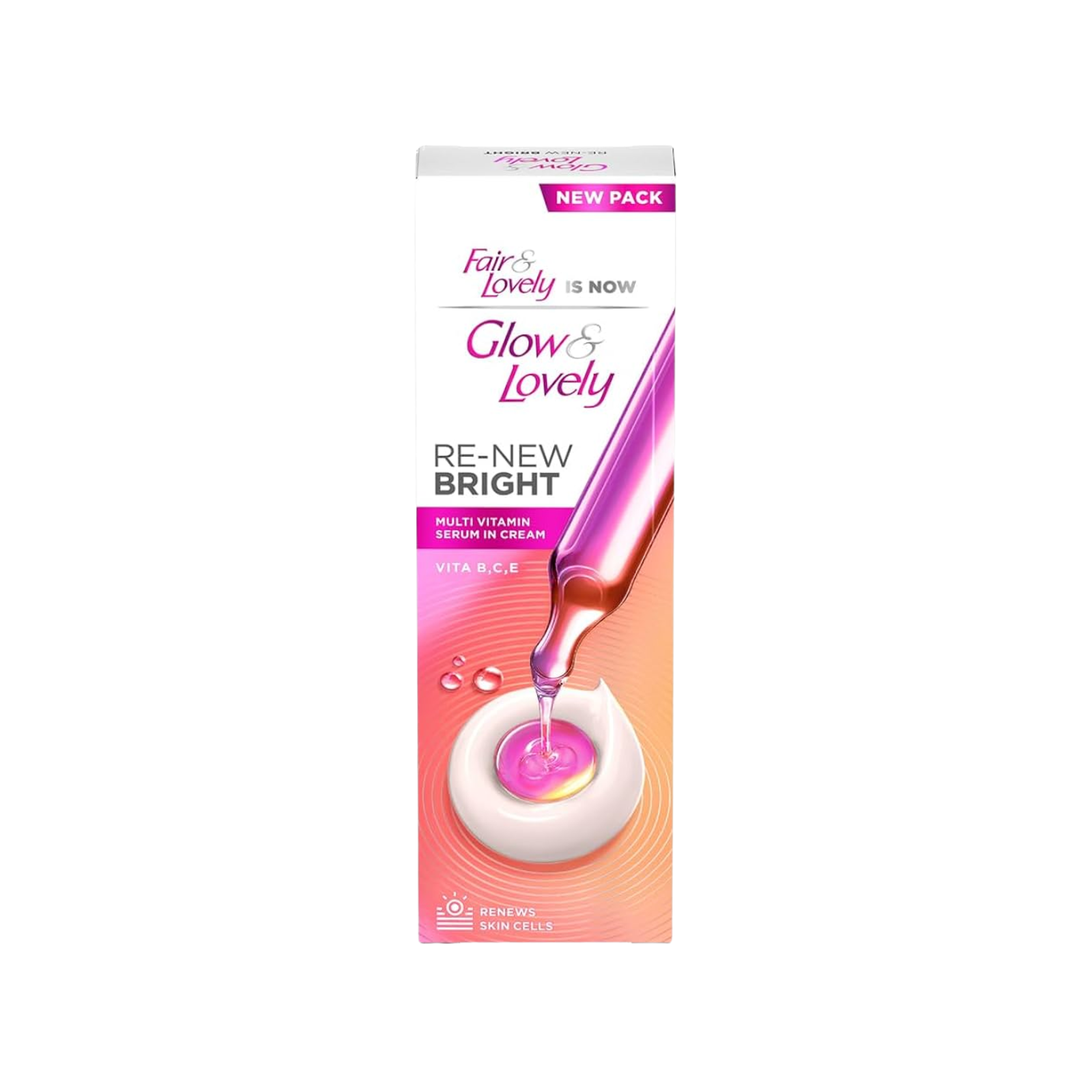 Untitled design (75) Glow & Lovely Re-New Bright Multi Vitamin Serum In Cream 50g - Image 1
