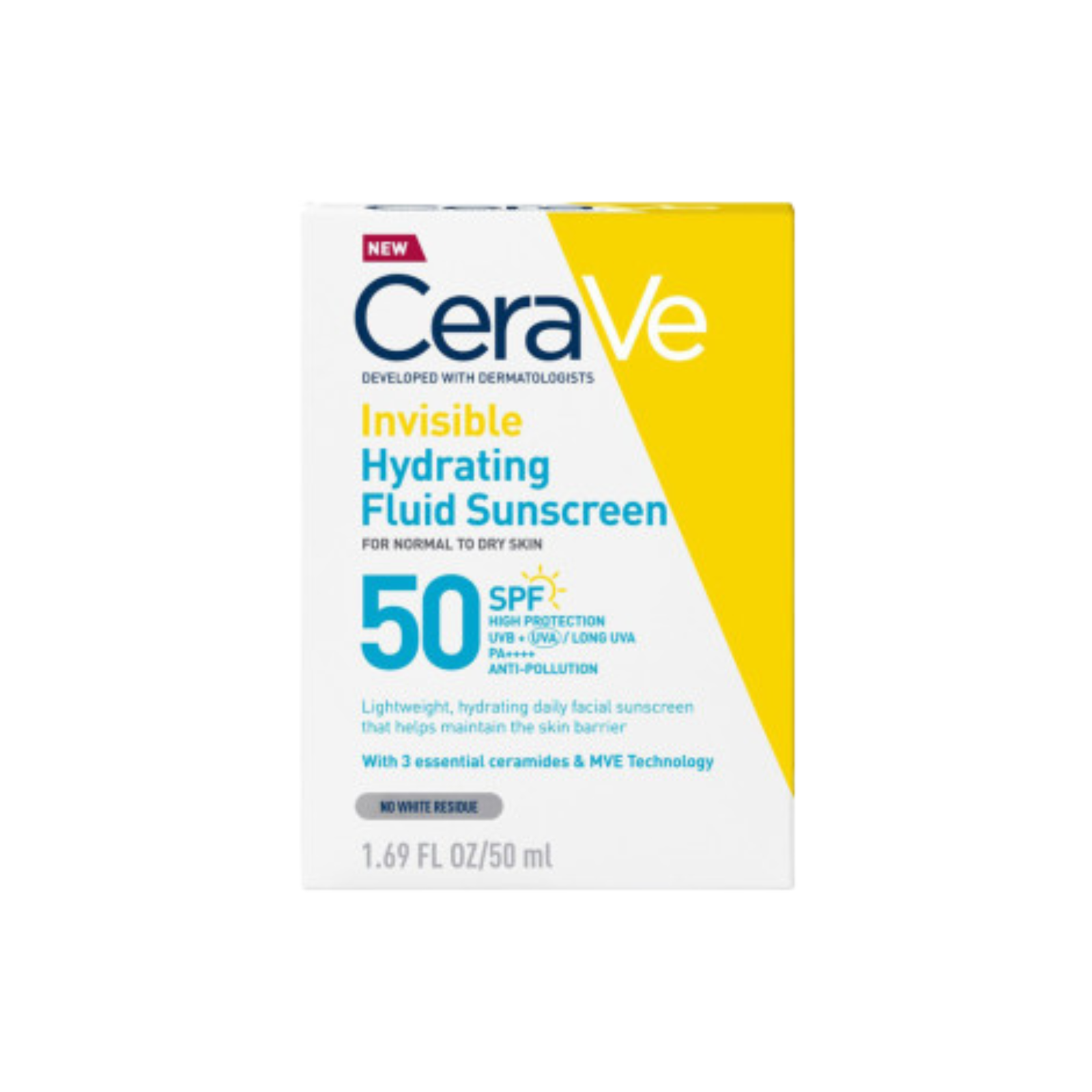 Mart Space (48) CeraVe Invisible Hydrating Fluid Sunscreen SPF50+ 50ml - Image 1